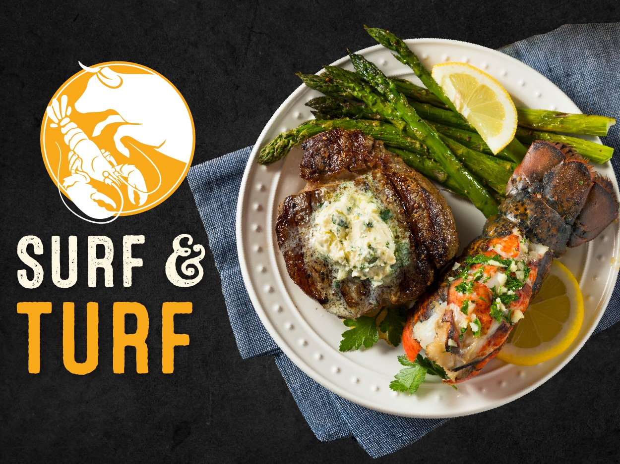 Graphic for Busch's Fresh Food Market Weeklong Seafood Sale with a plates of prepared seafood.