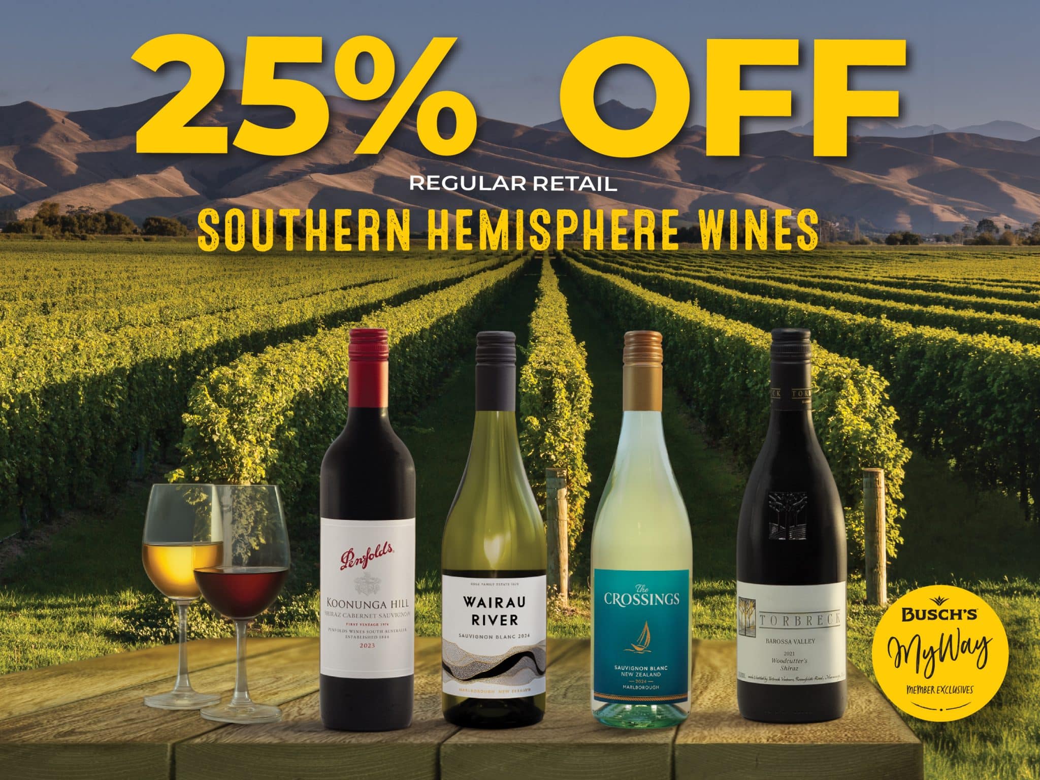 25% Off Southern Hemishphere Wines July 27 - August 9