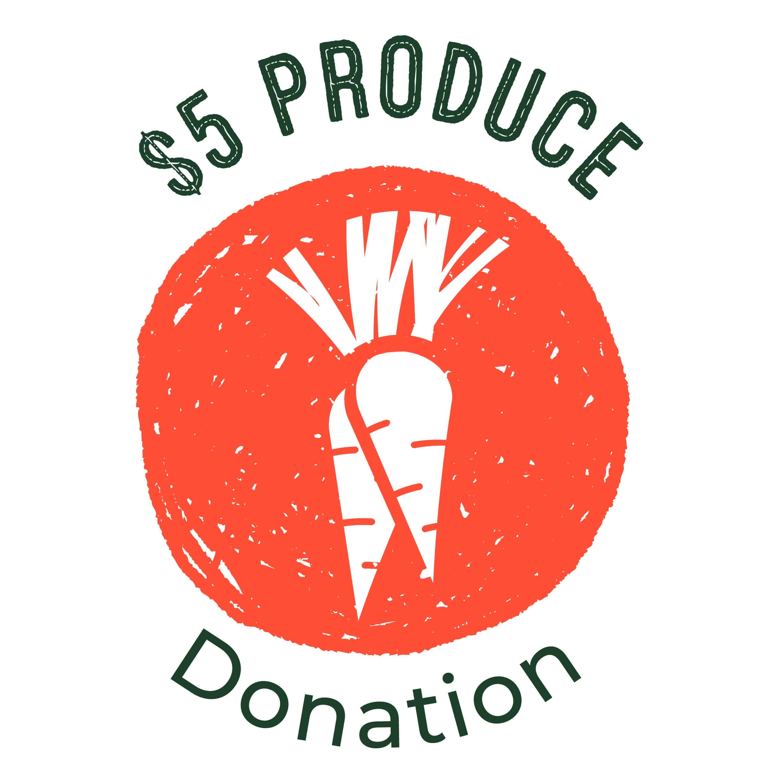 Ways to donate to SOS graphic, $5 produce donation
