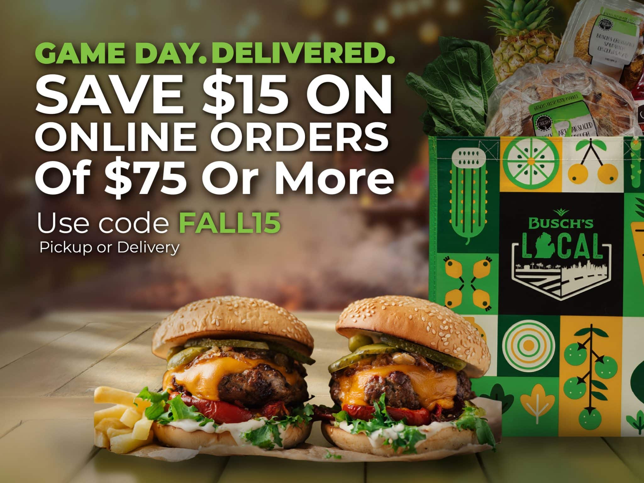 Use Code: FREEJULY for free delivery on your order over $50 at Busch's