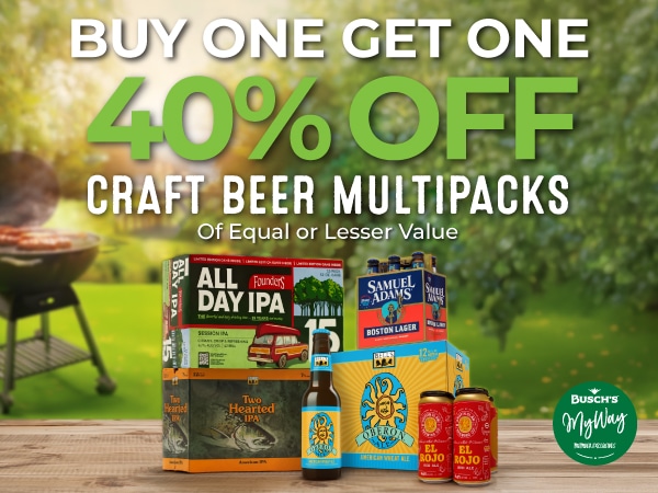 BOGO 40% off Craft Beer Multipacks June 29 - July 12