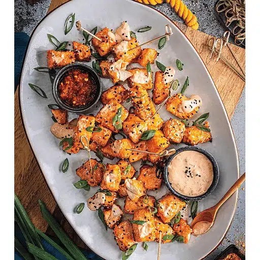 Air Fryer Smoky Brown Sugar-Chili Salmon Bites Image