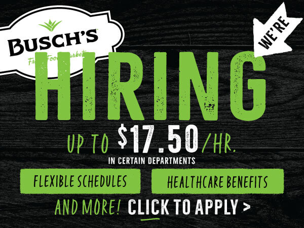 We are Hiring (up to $17.50 per hour in certain departments) - Click to Apply