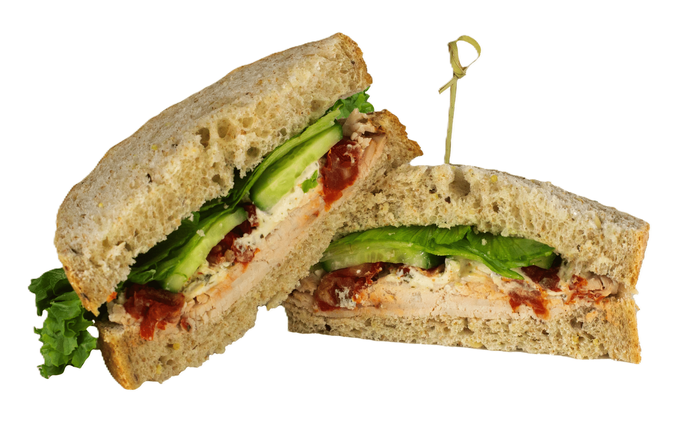 A Close Up of Busch's Fresh Food Market Grain Train Sandwich 