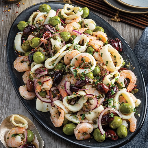Mediterannean Calamari Shrimp Seafood Salad