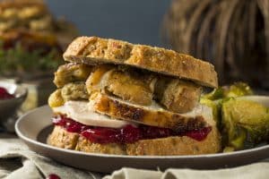 Holiday turkey leftovers stored in containers