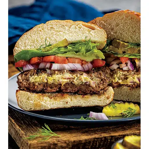Grilled Dill Pickle-Stuffed Burgers