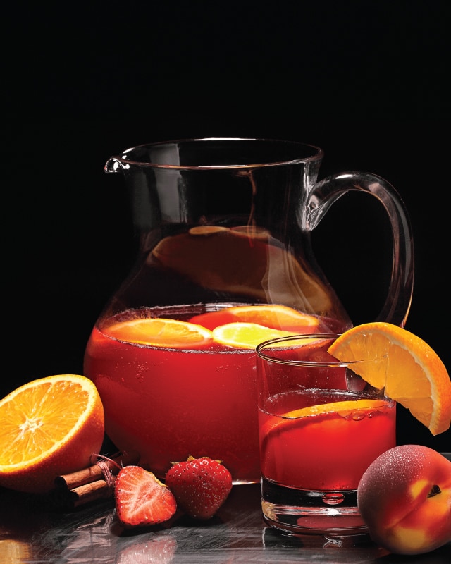 Picture of Sangria in a pitcher with fruit 